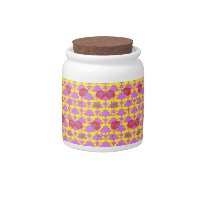 Two Flowers Roses Candy Jar (Front)
