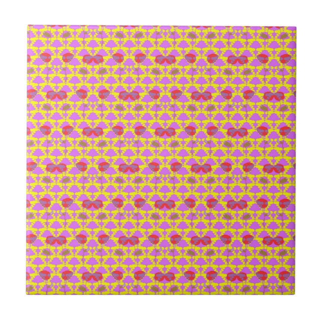Two Flowers Roses Ceramic Tile (Front)
