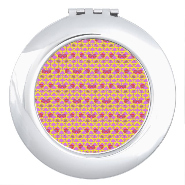 Two Flowers Roses Compact Mirror (Front)