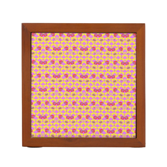 Two Flowers Roses Desk Organizer (Front)