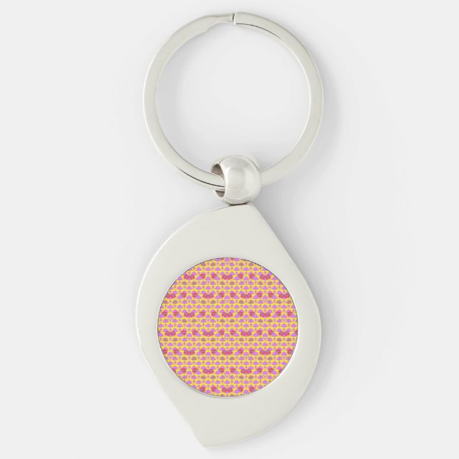Two Flowers Roses Keychain (Front)