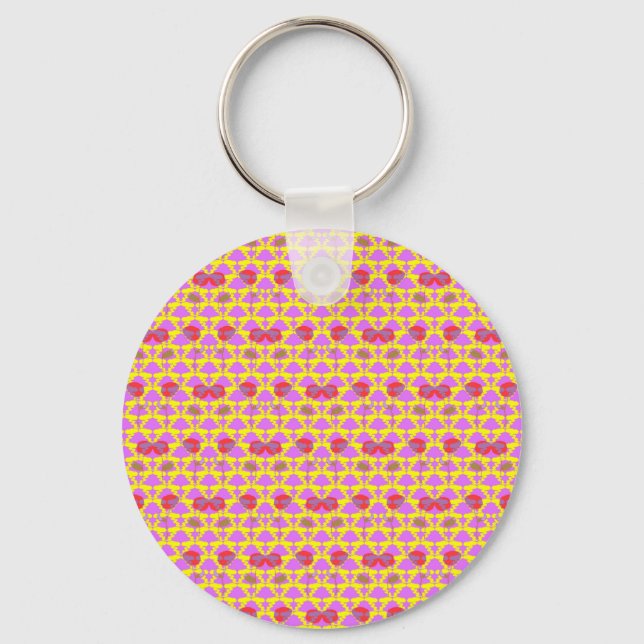 Two Flowers Roses Keychain (Front)