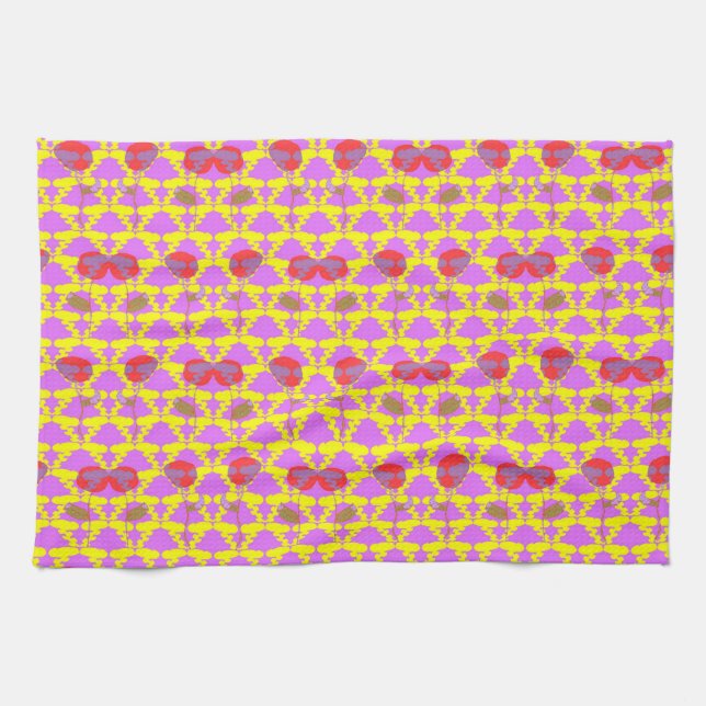 Two Flowers Roses Kitchen Towel (Horizontal)