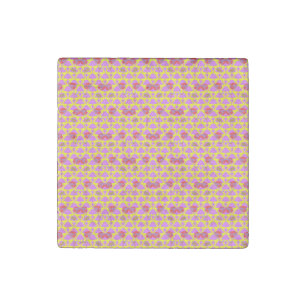 Two Flowers Roses Stone Magnet