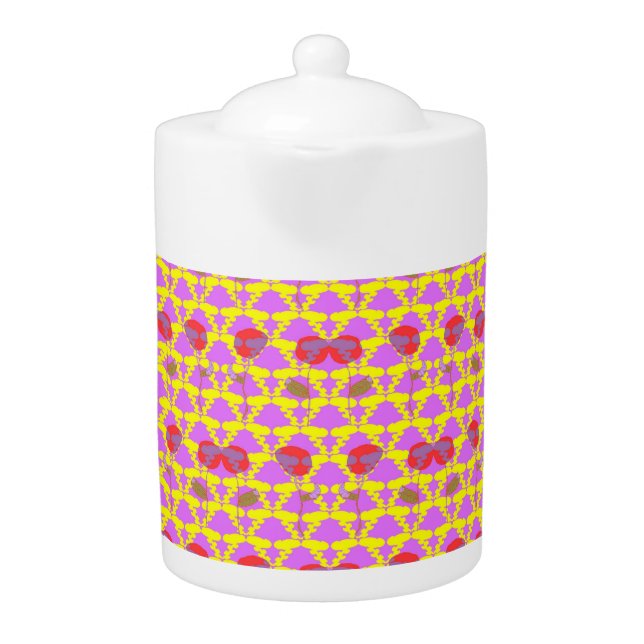 Two Flowers Roses Teapot (Front)