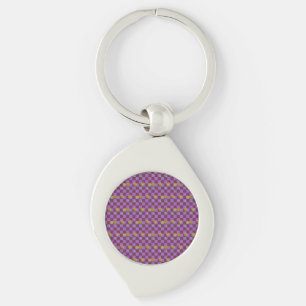 Two Flowers Squares Keychain