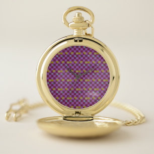 Two Flowers Squares Pocket Watch