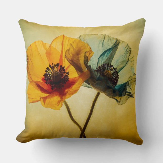 Two Flowers  Throw Pillow (Front)