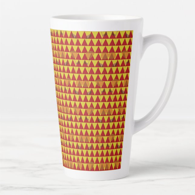 Two Flowers Triangles Latte Mug (Right)