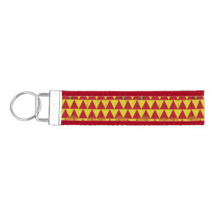 Two Flowers Triangles Wrist Keychain