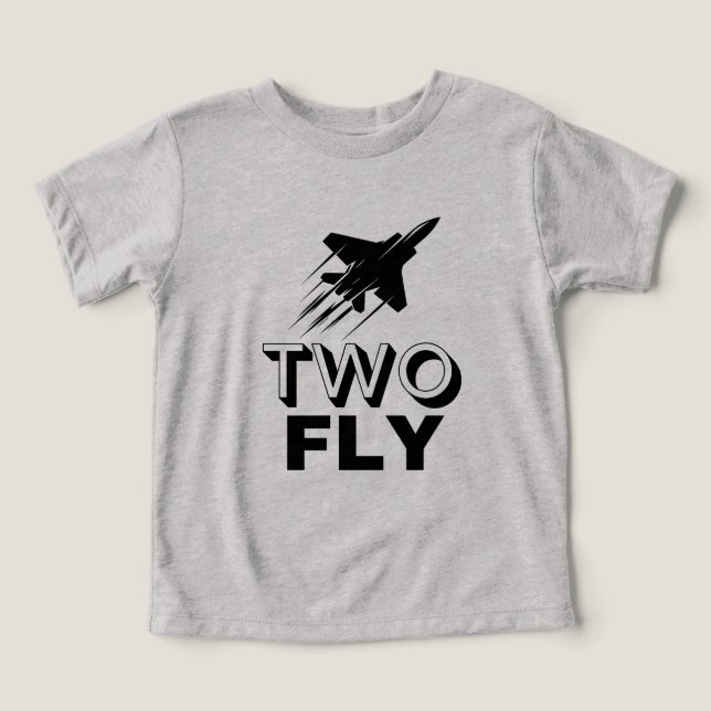 Two Fly Fighter Jet Second Birthday  Toddler T-shirt (Design Front)