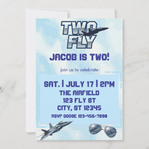 TWO Fly, Jet 2nd Birthday Invitation