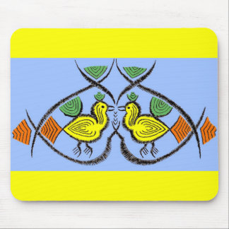 two folk art birds mouse pad