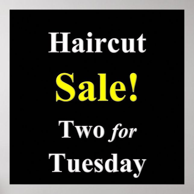 Two for Tuesday Haircut Sale Poster Matte (Front)