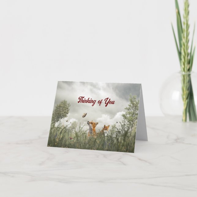 TWO FOX THINKING OF YOU CARD (Front)
