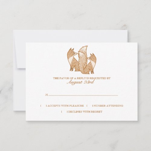 Two Foxes Wedding Invitation rsvp