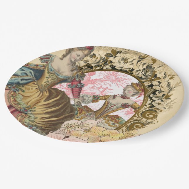 Two French Ladies and a Frame Paper Plates (Angled)