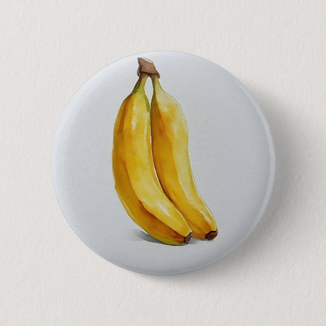 Two Fresh Bananas in Sync Button (Front)