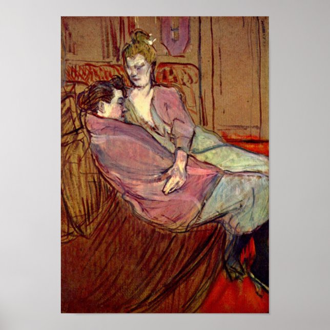 Two Friends at the Brothel by Toulouse-Lautrec Poster (Front)