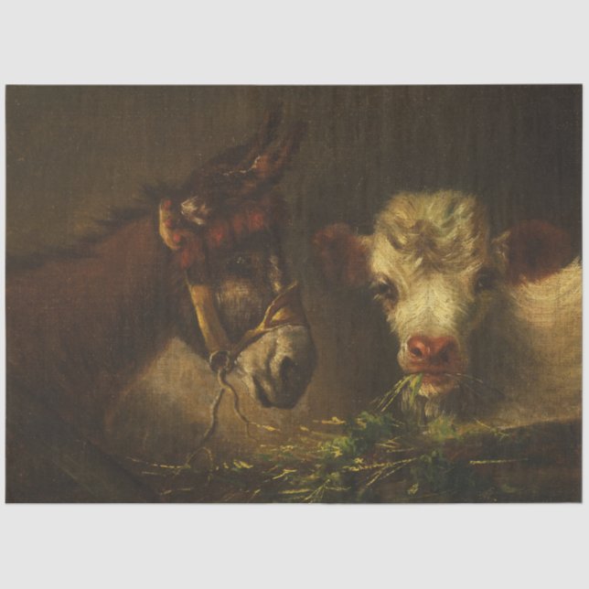 Two Friends (Donkey and Lamb) (Farm Animals) Tissue Paper (Front)