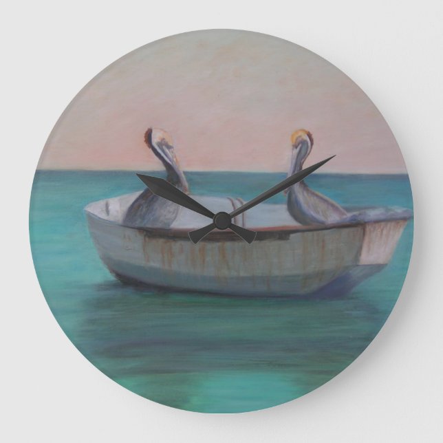 TWO FRIENDS IN A DINGHY Wall Clock (Front)