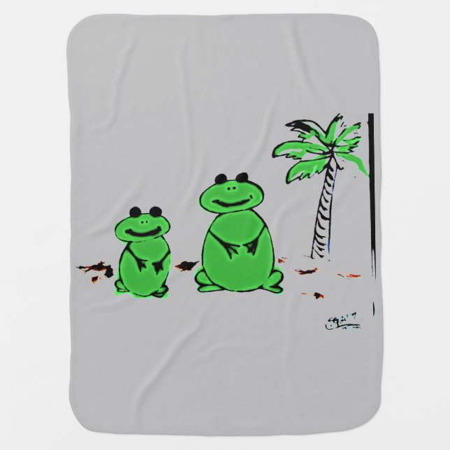Two Frogs Baby Blanket (Front)