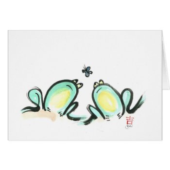 Two Frogs  One Butterfly by Nine_Lives_Studio at Zazzle