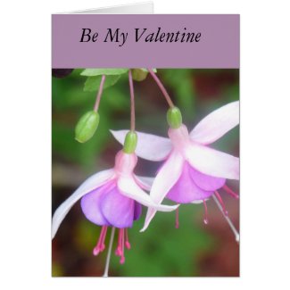 Two Fuchsia Flowers Valentine Card