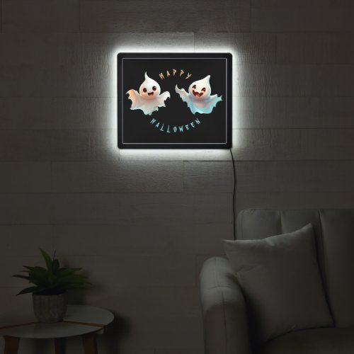 TWO FUN GHOSTS LED SIGN