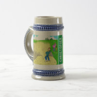 Two Fun Golf Cartoons with Name of Recipient. Beer Stein