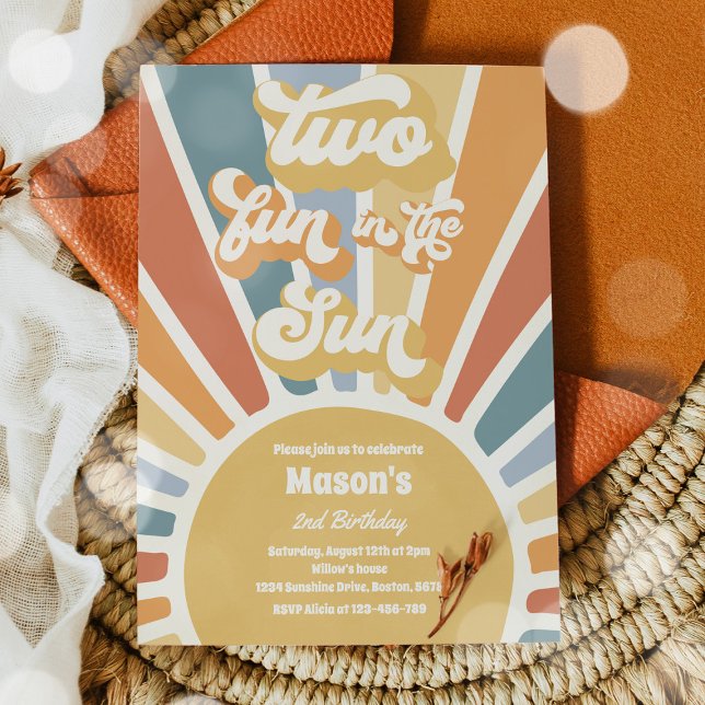 Two Fun In The Sun Sunshine 2nd Birthday Party Invitation (Creator Uploaded)