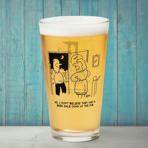 Two Funny Beer Themed Cartoons Glass