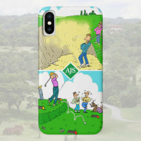 Two Funny Golfer Cartoons iPhone X Case
