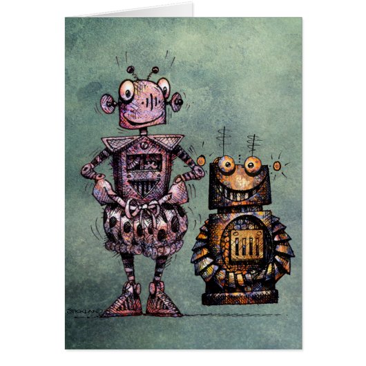 Two Funny Robots! Cards (Front)