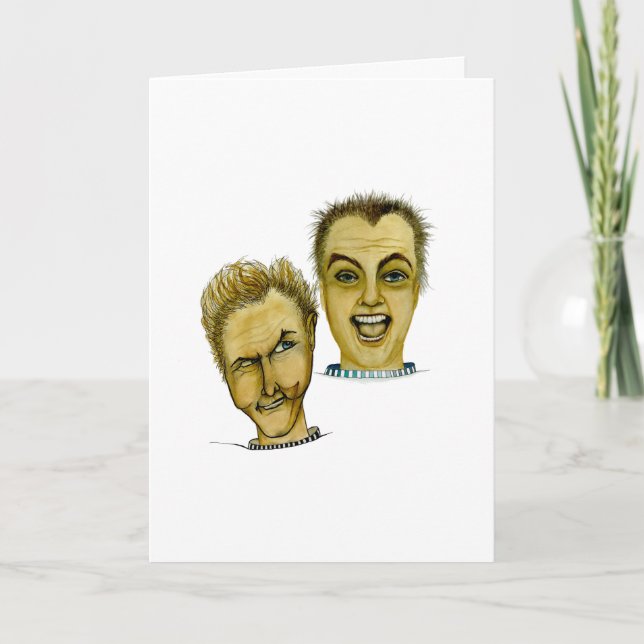 Two funny, strange and wonderful guys card (Front)