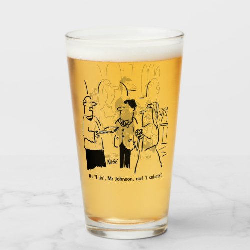 Two Funny Wedding  Marriage Cartoons on a Glass