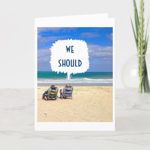 TWO GALS AT BEACH SAY HAPPY BIRTHDAY TO YOU CARD