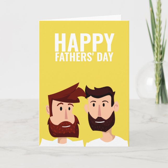 Two Gay Dads Happy Fathers Day Card (Front)