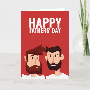 Two Gay Dads Happy Fathers Day Card