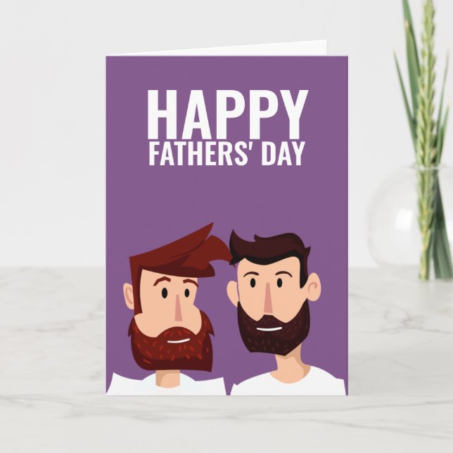 Two Gay Dads Happy Fathers Day Card (Front)
