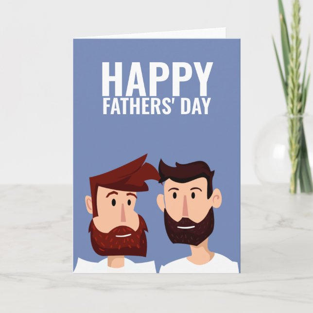 Two Gay Dads Happy Fathers Day Card (Front)