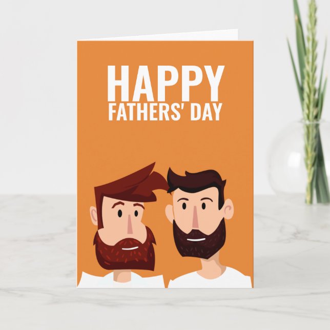 Two Gay Dads Happy Fathers Day Card (Front)