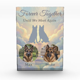 Two German Shepherd Memorial Photo and Names Block