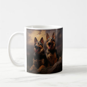 Two German Shepherds at Dusk Coffee Mug