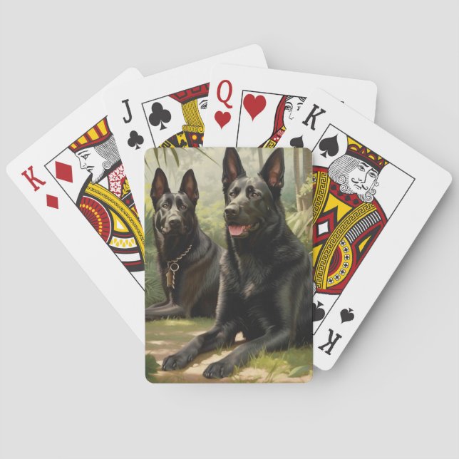 Two German Shepherds Poker Cards (Back)