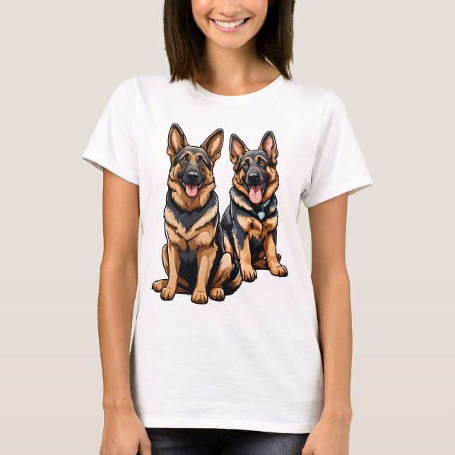 Two German Shepherds T-Shirt (Front)