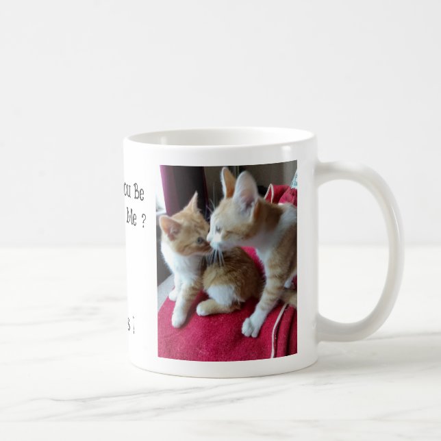 Two Ginger Cats Love , Funny Text, Customizable, Coffee Mug (Right)