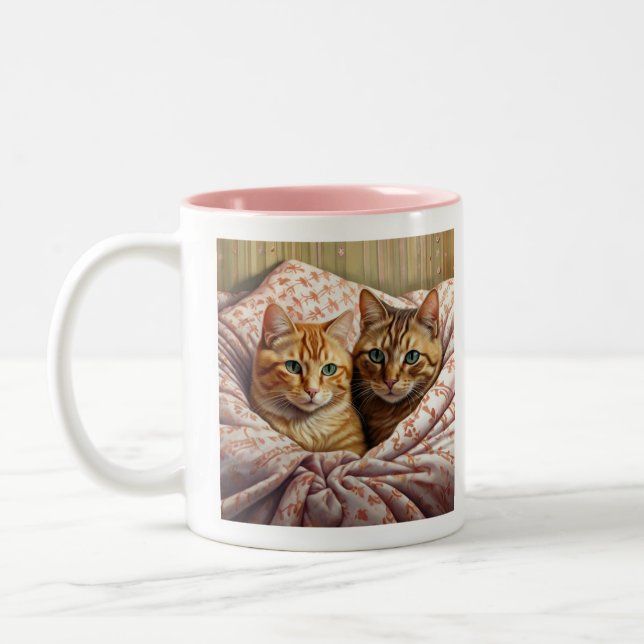 Two Ginger Cats pretty  Two-Tone Coffee Mug (Left)