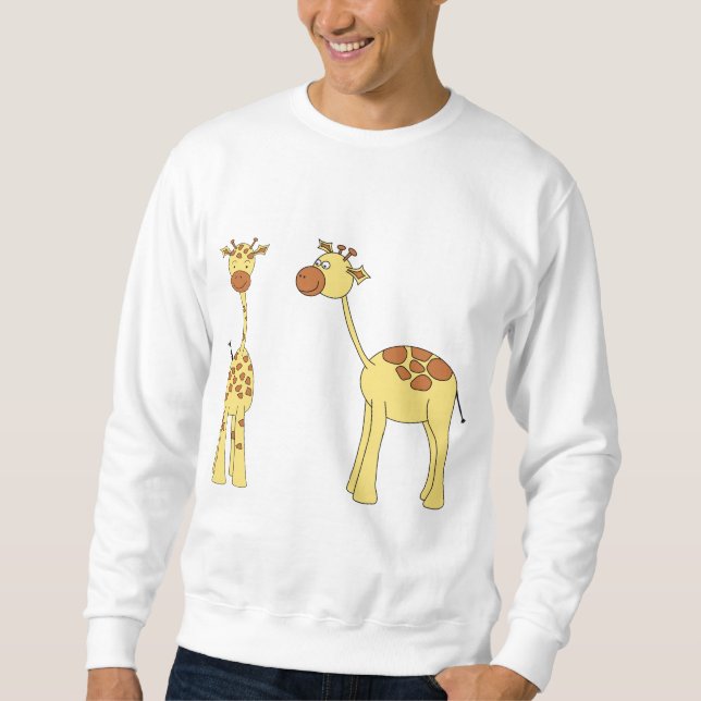 Two Giraffes. Cartoon Sweatshirt (Front)