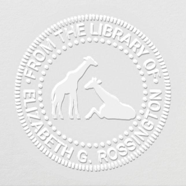 Two Giraffes Silhouette #1N Library Book Name Embosser (Design)